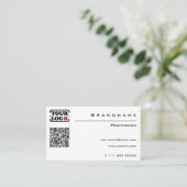Carte De Visite Logo standard blanc personnalisé QR Code Professio (Debout devant)