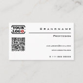 Carte De Visite Logo standard blanc personnalisé QR Code Professio (Devant)