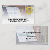 Carte De Visite Logo stock | Ordinateur portable | Finances (Devant / Derrière)