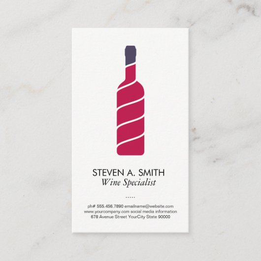 Carte De Visite Logo stylé de bouteilles de vin (Devant)