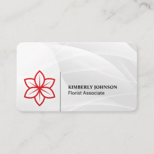 Carte De Visite Logo stylisé de fleurs rouges