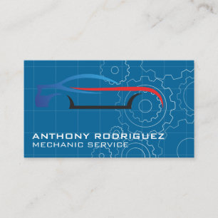 Carte De Visite Logo stylisé de voiture de sport Engrenages Se