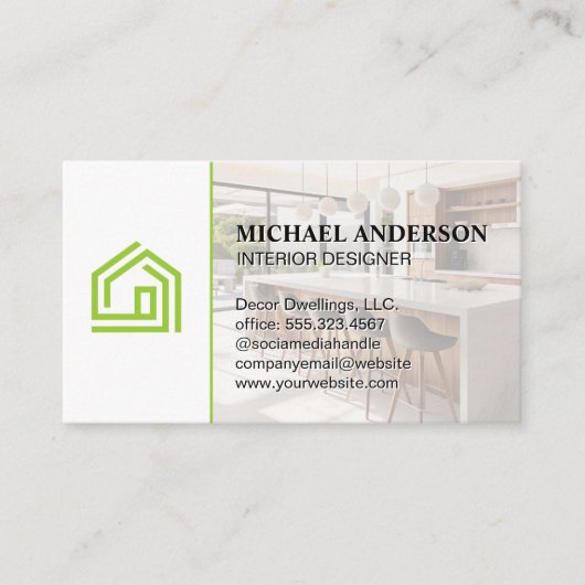 Carte De Visite Logo Stylisé Green Home | Cuisine moderne (Devant)