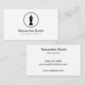 Carte De Visite Logo stylo Écrivain freelance et Écrivain de calli (Devant / Derrière)