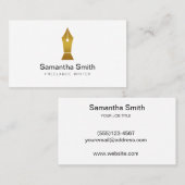 Carte De Visite Logo stylo Écrivain freelance et Écrivain de calli (Devant / Derrière)