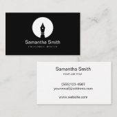 Carte De Visite Logo stylo Écrivain freelance et Écrivain de calli (Devant / Derrière)