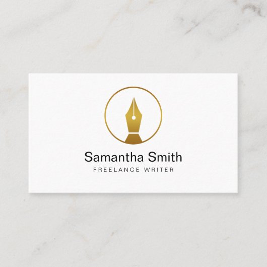 Carte De Visite Logo stylo Écrivain freelance et Écrivain de calli (Devant)