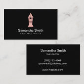 Carte De Visite Logo stylo Écrivain freelance et Écrivain de calli (Devant / Derrière)