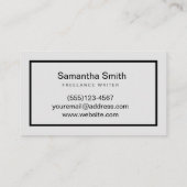 Carte De Visite Logo stylo Écrivain freelance et Écrivain de calli (Dos)