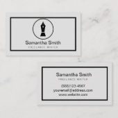 Carte De Visite Logo stylo Écrivain freelance et Écrivain de calli (Devant / Derrière)