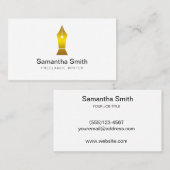 Carte De Visite Logo stylo Écrivain freelance et Écrivain de calli (Devant / Derrière)