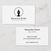Carte De Visite Logo stylo Écrivain freelance et Écrivain de calli (Devant / Derrière)