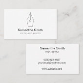 Carte De Visite Logo stylo Écrivain freelance et Écrivain de calli (Devant / Derrière)