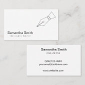 Carte De Visite Logo stylo Écrivain freelance et Écrivain de calli (Devant / Derrière)