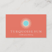 Carte De Visite Logo Sun Tanning Orange et Turquoise (Devant)