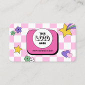 Carte De Visite Logo Super tendance Retro Rose Lashes Nails Salon (Devant)