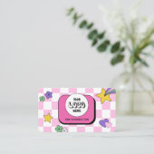 Carte De Visite Logo Super tendance Retro Rose Lashes Nails Salon (Debout devant)