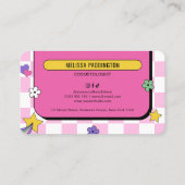 Carte De Visite Logo Super tendance Retro Rose Lashes Nails Salon (Dos)