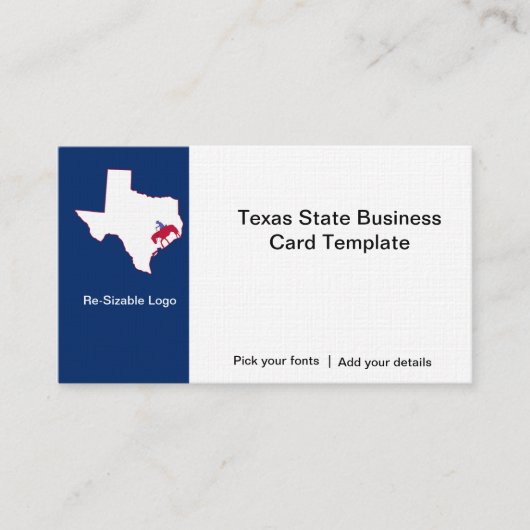 Carte De Visite Logo sur l'état du Texas (Devant)