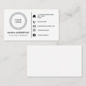 Carte De Visite Logo sur mesure - icônes de médias sociaux minimal (Devant / Derrière)