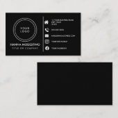 Carte De Visite Logo sur mesure - icônes de médias sociaux minimal (Devant / Derrière)