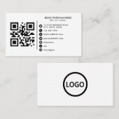 Carte De Visite Logo sur mesure - icônes de médias sociaux minimal (Devant / Derrière)