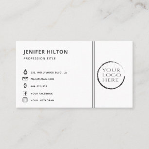 Carte De Visite Logo sur mesure - icônes de médias sociaux minimal