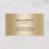 Carte De Visite Logo sur mesure immobilier Realtor Or moderne (Dos)