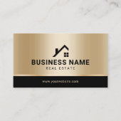 Carte De Visite Logo sur mesure immobilier Realtor Or moderne (Devant)