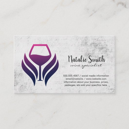 Carte De Visite Logo Tache de Vin | Fond Texturé (Devant)