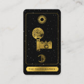 Carte De Visite Logo Tarot céleste Photographe en or noir (Devant)