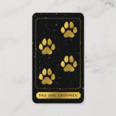Carte De Visite Logo Tarot Chien Grooming Service Black Gold (Devant)
