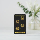 Carte De Visite Logo Tarot Chien Grooming Service Black Gold (Debout devant)