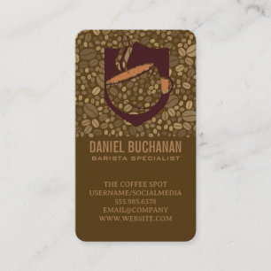 Carte De Visite Logo Tasse de Café Magasin de Haricots de Café