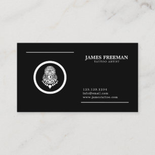 Carte De Visite Logo Tatouiste moderne foncé Artiste de tatouage 