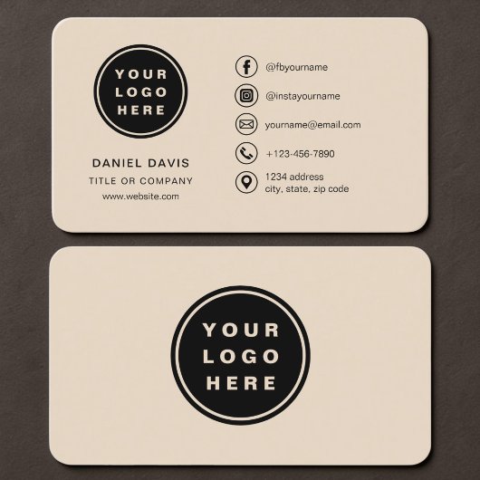 Carte De Visite Logo Taupe