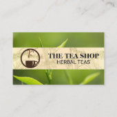 Carte De Visite Logo Tea Steaming | Feuilles de thé (Devant)
