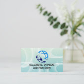 Carte De Visite Logo Tech Globe Moderne | Fond de vents solaires (Debout devant)