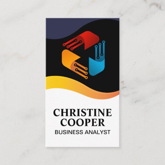 Carte De Visite Logo Tech Modern | Noeuds électroniques (Devant)