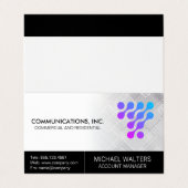 Carte De Visite Logo Tech Moderne | Entreprise de Communication de (Extérieur déplié)