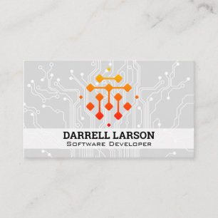 Carte De Visite Logo Tech Moderne Puce informatique IA