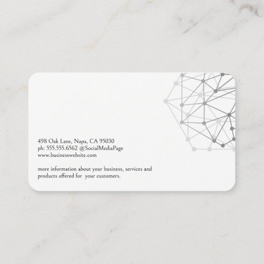 Carte De Visite Logo Tech Moderne | Schémas de Construction (Dos)