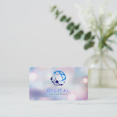 Carte de visite Logo Tech Réseau Numérique (Debout devant)