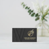 Carte De Visite Logo technique | Black Luxury Gold (Debout devant)