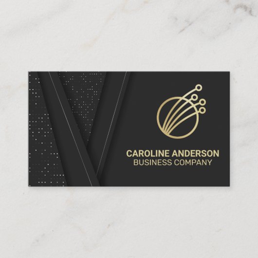 Carte De Visite Logo technique | Black Luxury Gold (Devant)