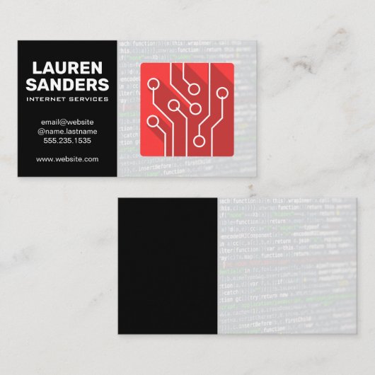Carte De Visite Logo technique | Codage moderne (Devant / Derrière)