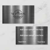 Carte De Visite Logo | Texte | Metal Shine Arrière - plan (Devant / Derrière)