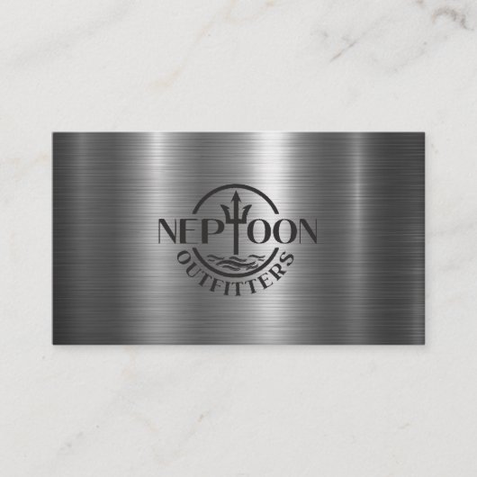 Carte De Visite Logo | Texte | Metal Shine Arrière - plan (Devant)