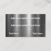 Carte De Visite Logo | Texte | Metal Shine Arrière - plan (Dos)