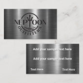 Carte De Visite Logo | Texte | Metal Shine Arrière - plan (Devant / Derrière)